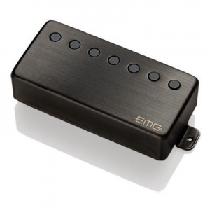 Humbucking gitár pickup, 7 húroshoz, szálhúzott fekete króm