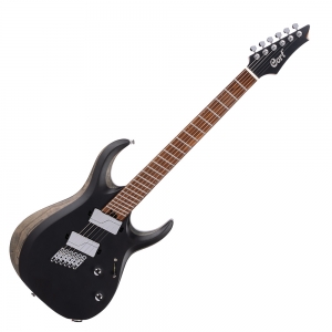 Cort elektromos gitár, multi-scale, tokkal, fekete szatén