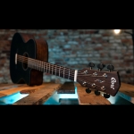 Cort el.akusztikus gitár, All solid, fenyő, áttetsző fekete