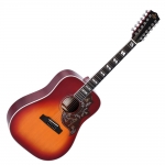 Sigma 12 húros akusztikus gitár elektronikával, cherry sunburst