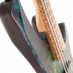 Cort elektromos basszusgitár, 5 húros, Bartolini hangszedők, fej nélküli, csillagpor zöld