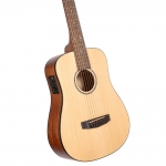 Cort elektro-akusztikus mini gitár, matt natúr, tokkal